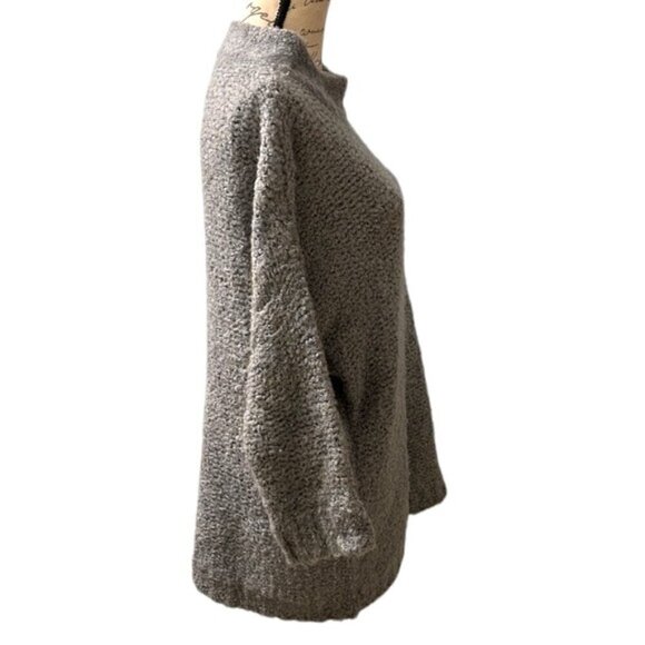 Woven Heart Women's Gray Mock Neck Oversized Pullover Dolman Sweater - Picture 5 of 9